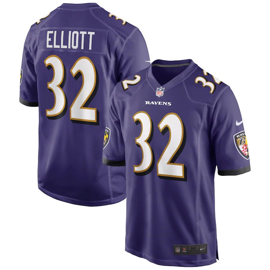 Men Baltimore Ravens #32 DeShon Elliott Nike Purple Game NFL Jersey->baltimore ravens->NFL Jersey